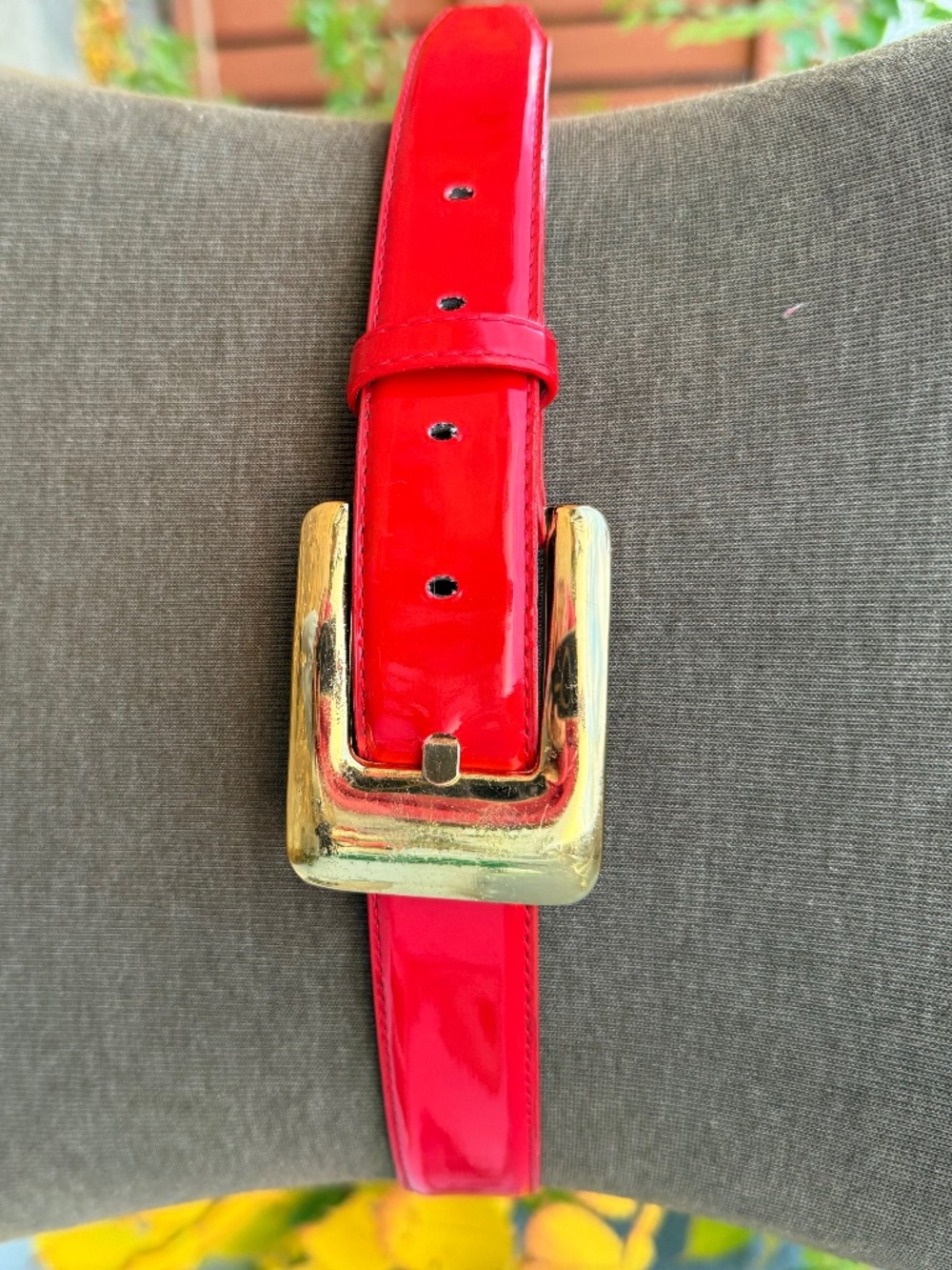 ❤️ Vintage 90s Red Patent Leather Belt